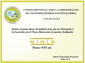 Invitaci&oacute;n a misa por 18avo Aniversario